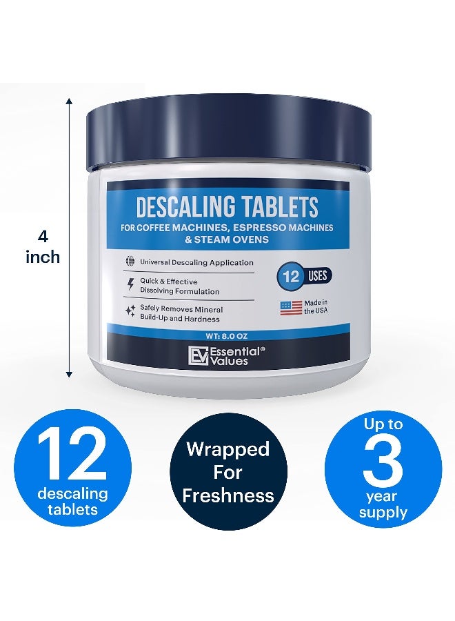 Essential Values Descaling Tablets (12 Count/Up to 12 Uses) for Jura, Miele, Bosch, Tassimo Espresso Machines and Miele Steam Ovens (1 Pack) - Image 5